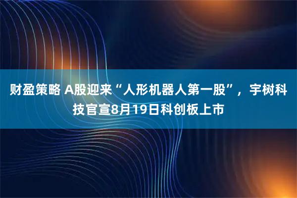 财盈策略 A股迎来“人形机器人第一股”，宇树科技官宣8月19日科创板上市